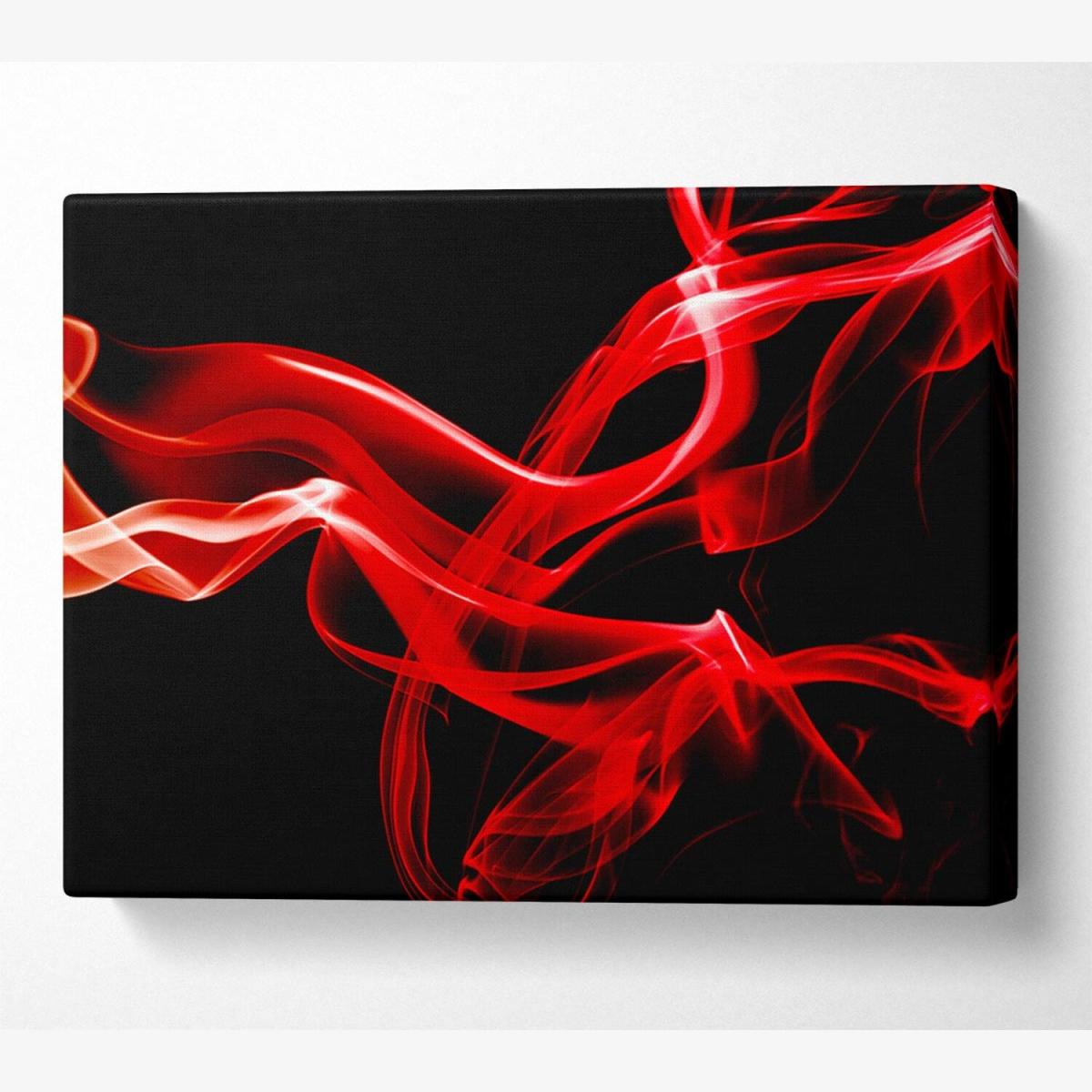Red Smoke Patterns Canvas Print Wall Art - Yellow / 50.8cm – image 1