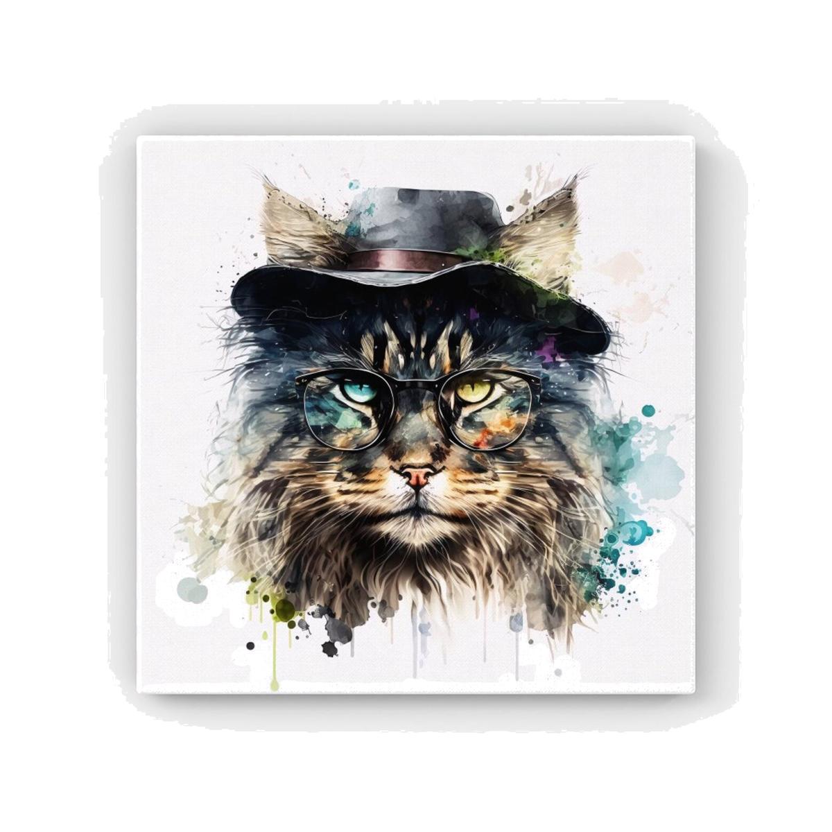 Norwegian Forest Cat Splashart HD Metal Print - Neutral / 56cm