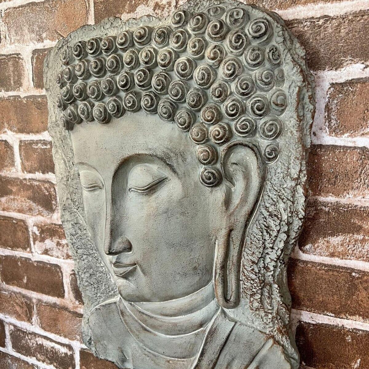 Garden Buddha Head Plaque - Silver – image 2