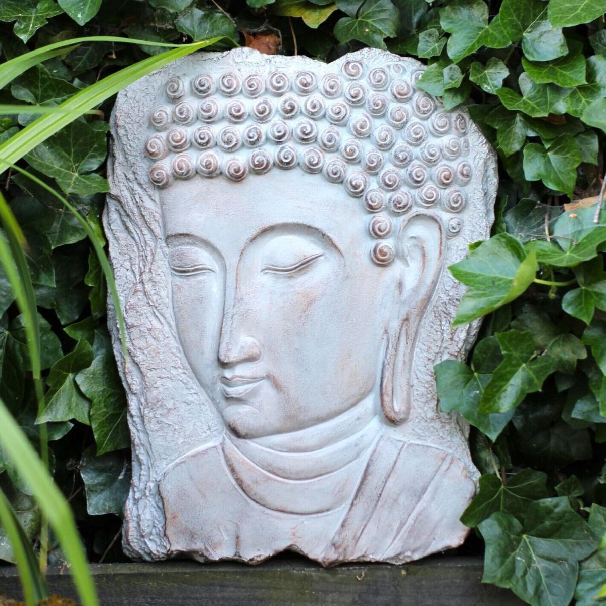 Garden Buddha Head Plaque - Silver – image 3