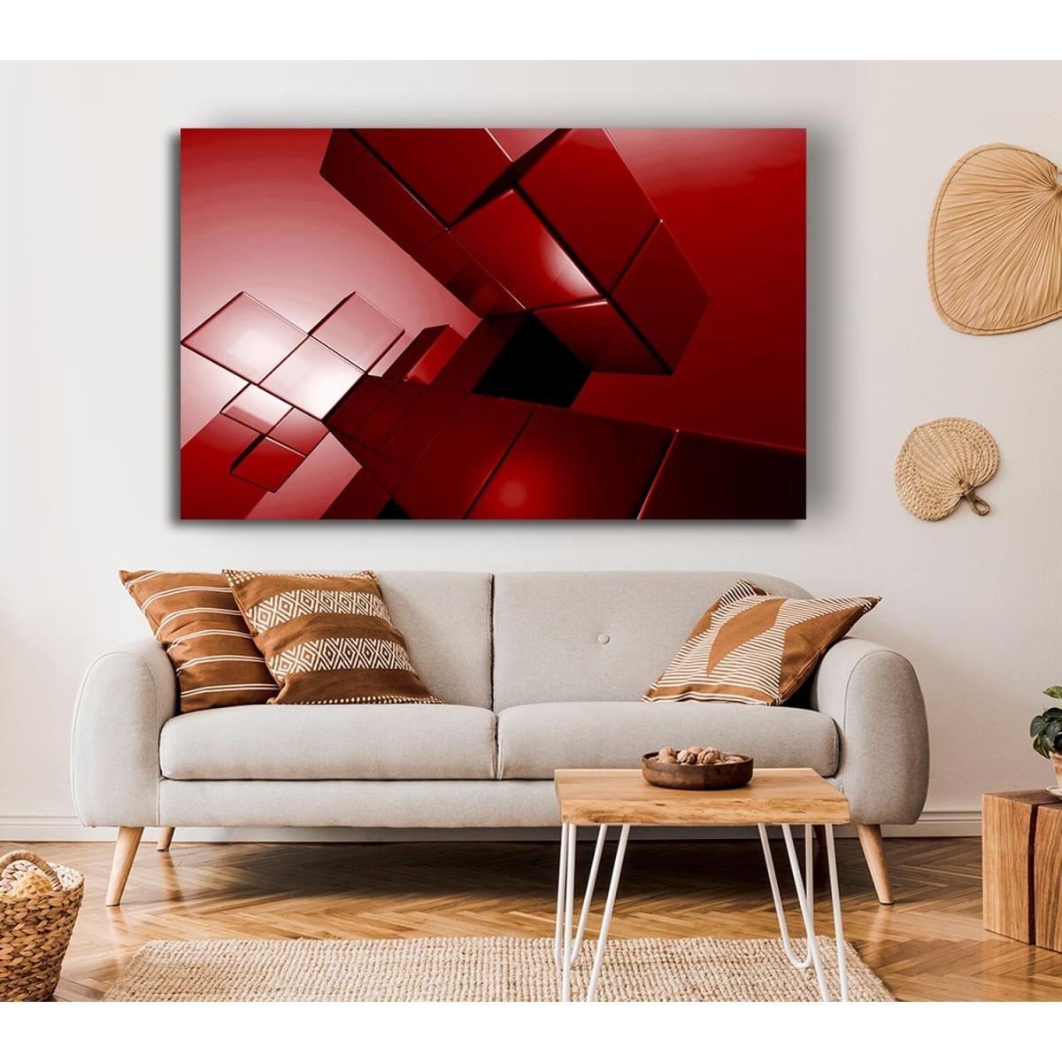 Cylinderical Red Canvas Print Wall Art - Yellow / 66.04cm – image 4
