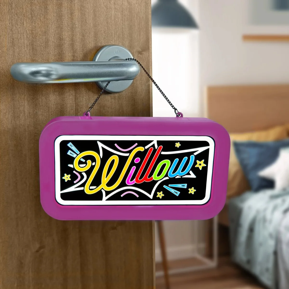 Willow Pre-personalised Light-Up Neon Bedroom Sign - Pink – image 5