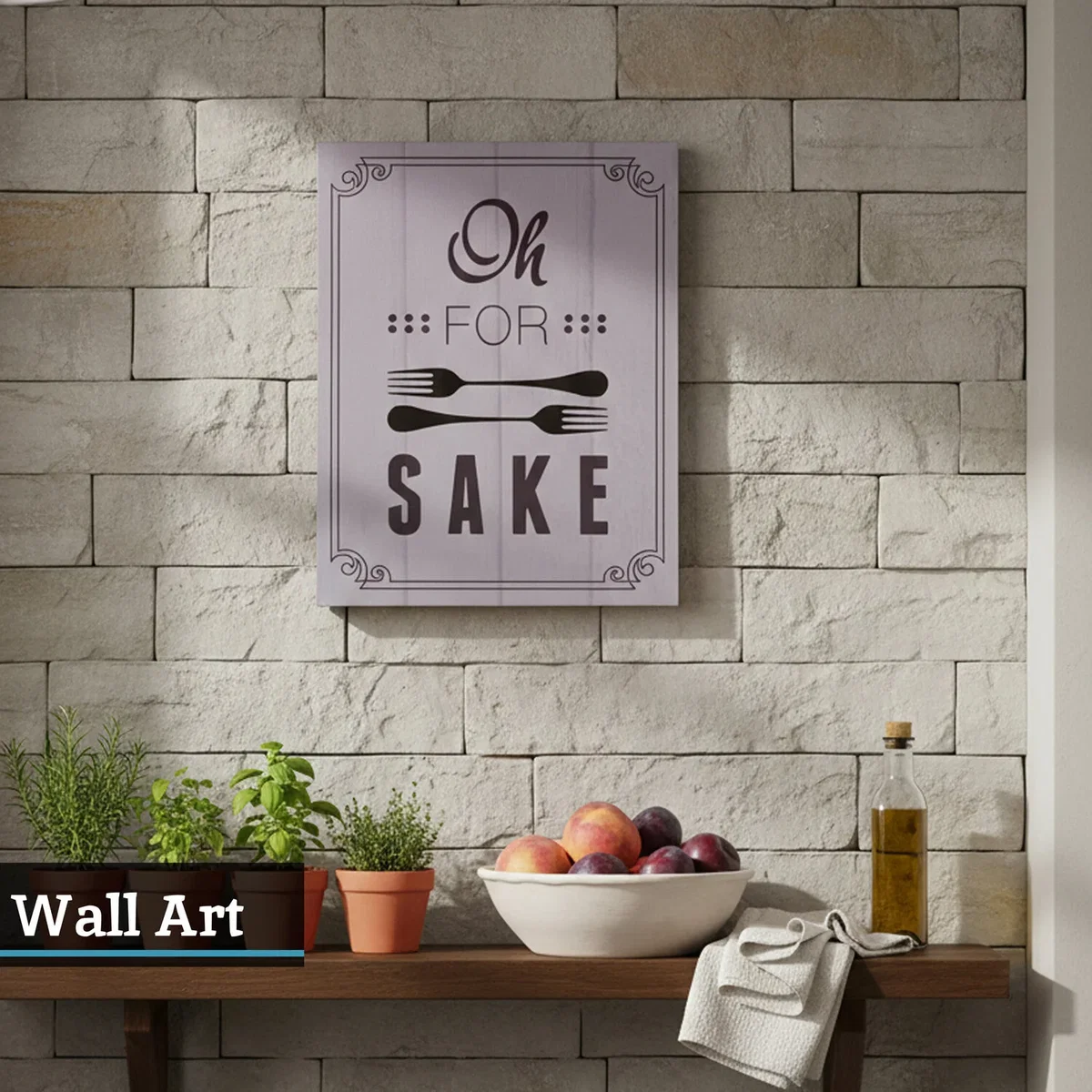 Pun and Games Oh For Fork Sake Wall Plaque - Black – image 2