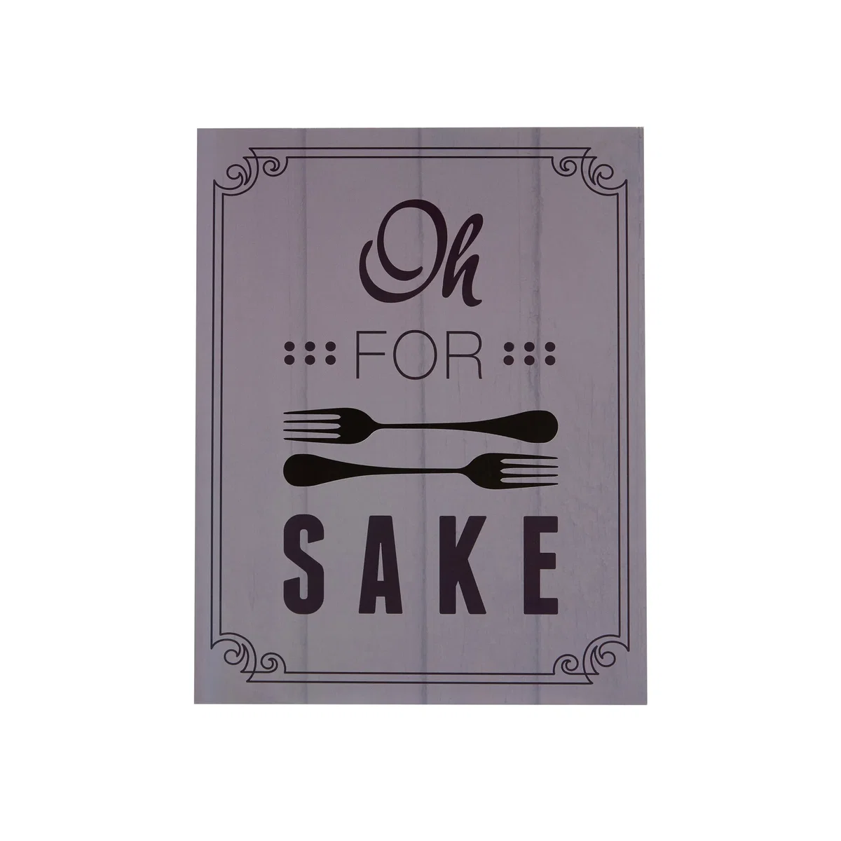 Pun and Games Oh For Fork Sake Wall Plaque - Black – image 1