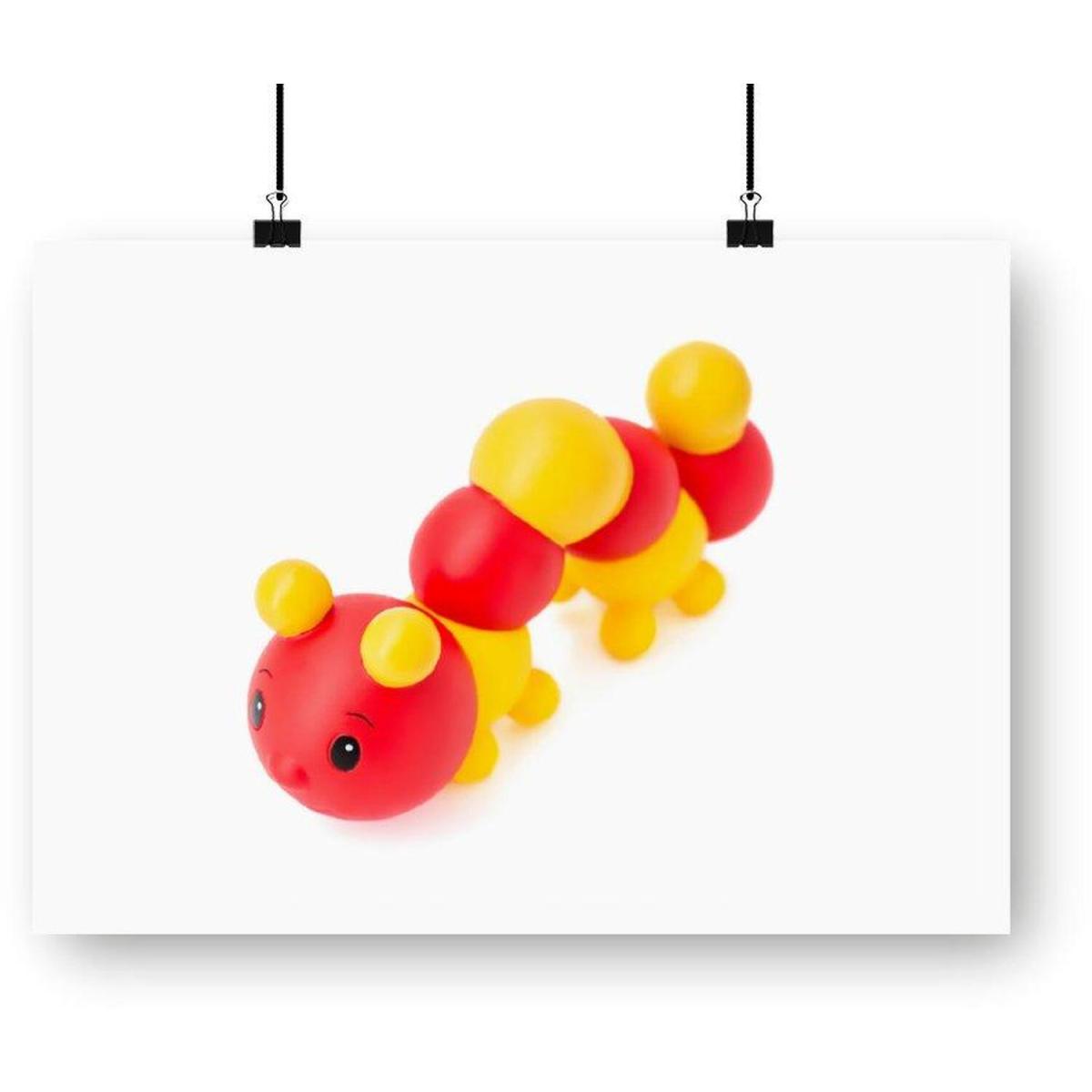Rubber Toy Catepillar Art Print - Blue / 29.7cm – image 2