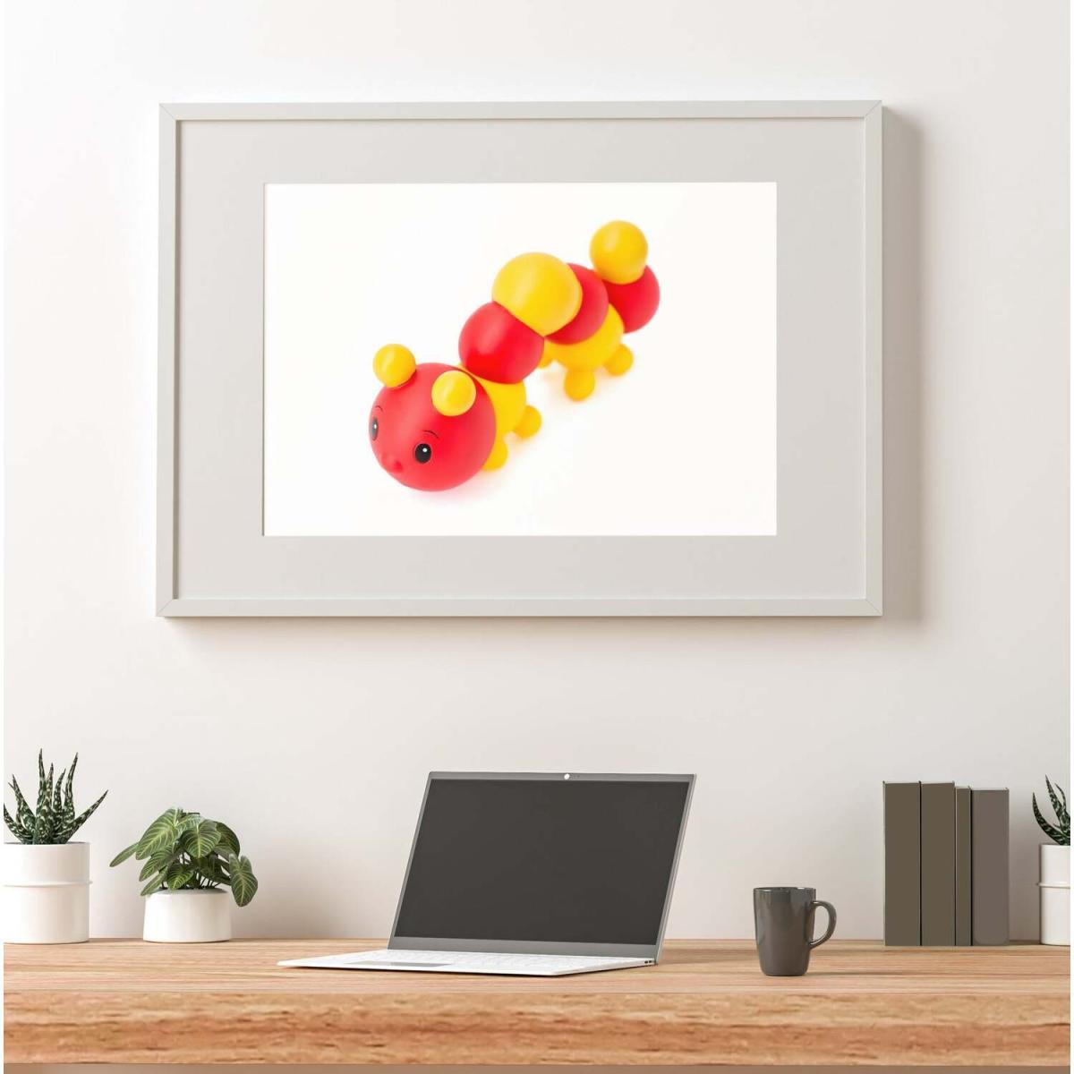Rubber Toy Catepillar Art Print - Blue / 29.7cm – image 4