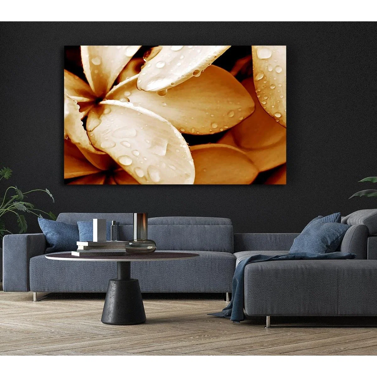 Petal Dew Canvas Print Wall Art - Yellow / 35.56cm – image 4