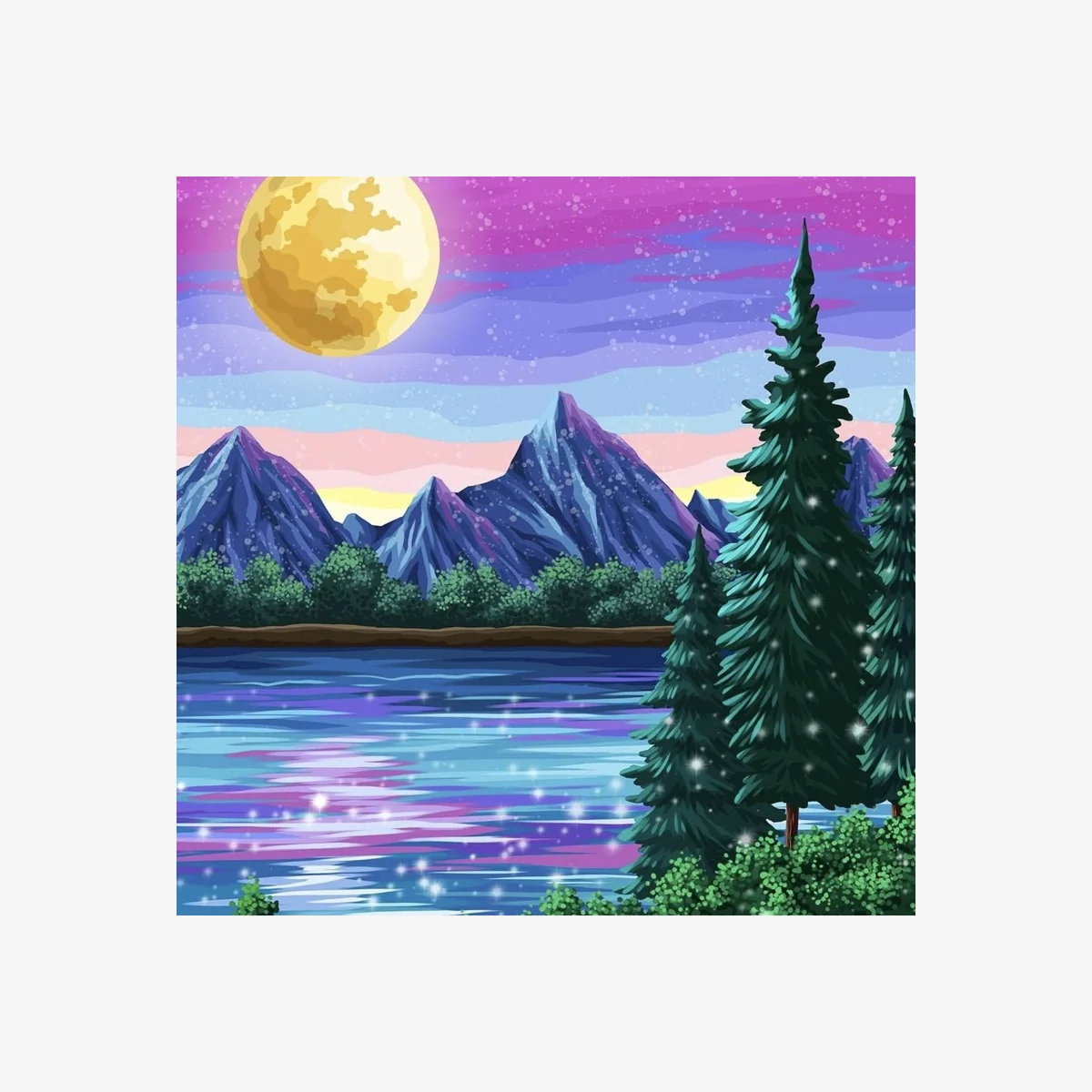 Mountain Lake Diamond Painting Kit - Multi – image 1