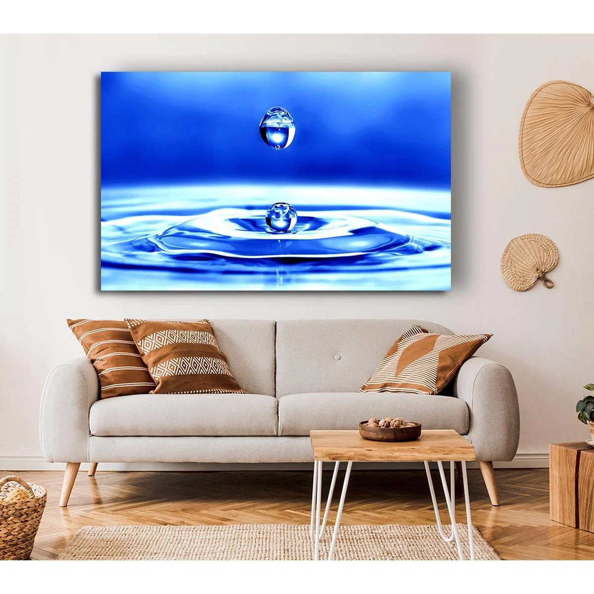 Droplet Twin Canvas Print Wall Art - Yellow / 66.04cm – image 4