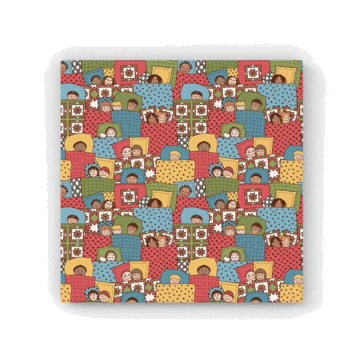 Hand Drawn Sleeping Doodle Faces HD Metal Print - Red / 30cm