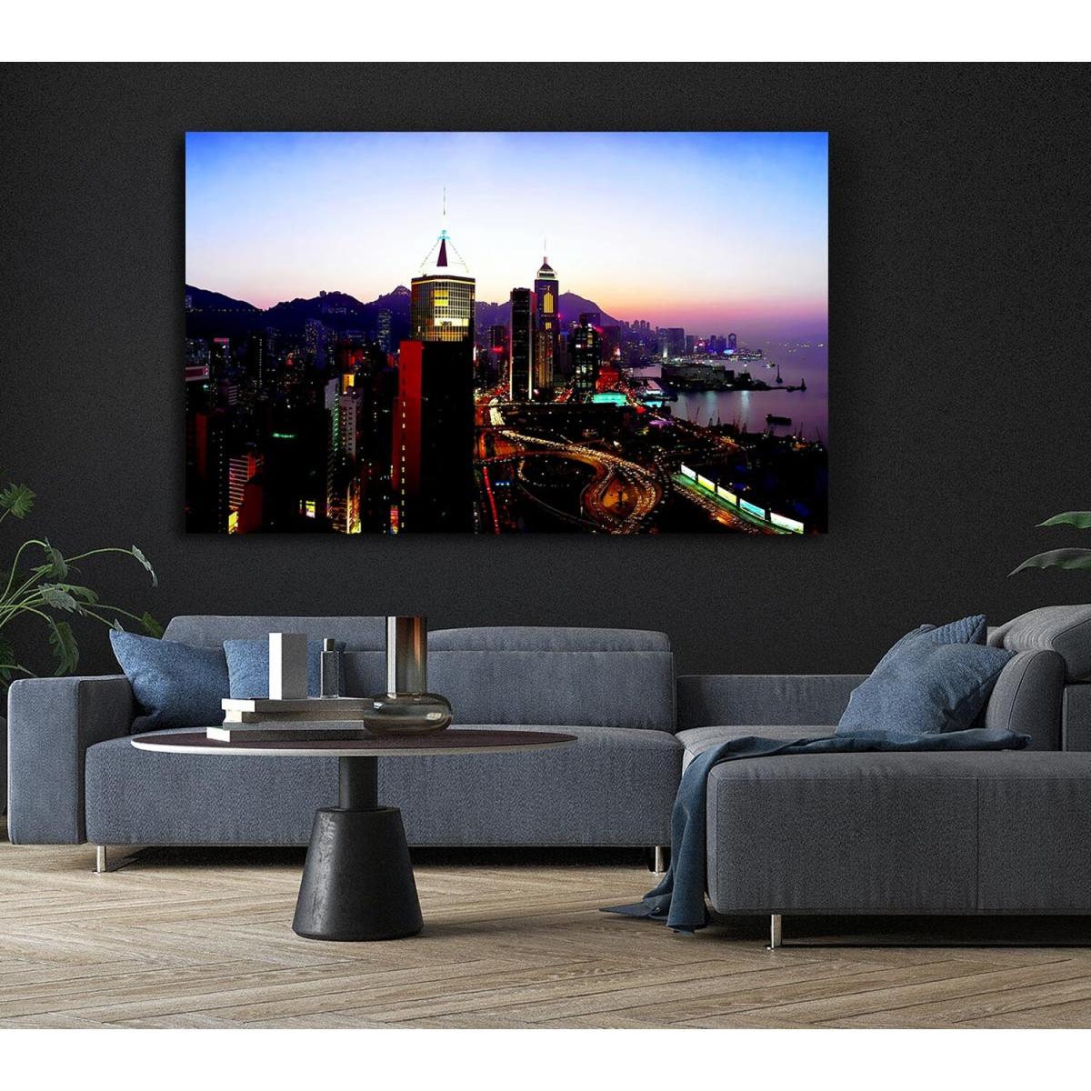 Hong Kong Surreal Nights Canvas Print Wall Art - Yellow / 81.28cm – image 6