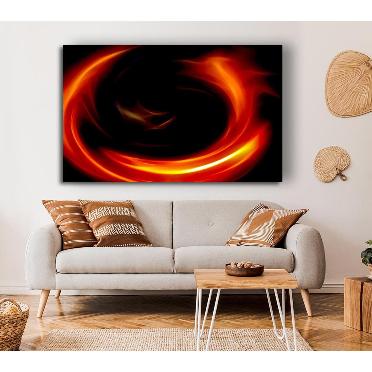 Circle Of Fire Canvas Print Wall Art - Yellow / 35.56cm – image 3