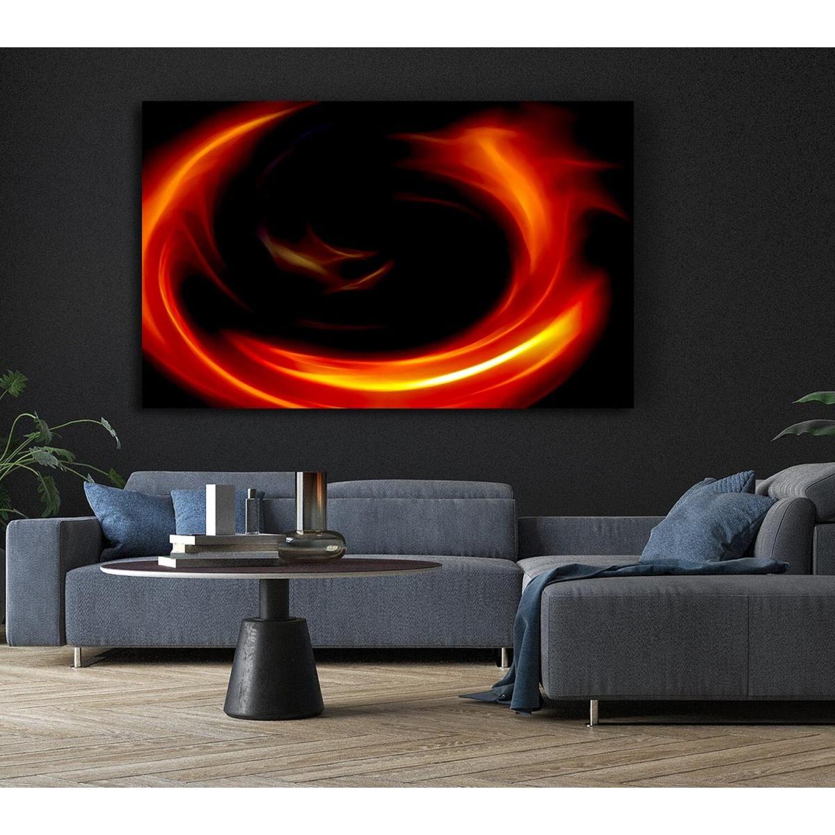 Circle Of Fire Canvas Print Wall Art - Yellow / 35.56cm – image 4