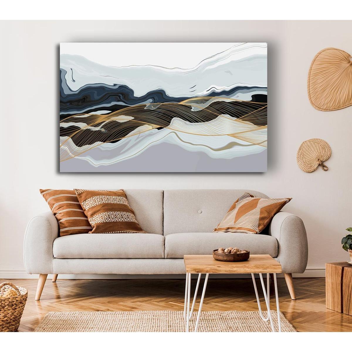 Abstract Layers Of Rock - Yellow / Double XL 40 x 56 Inches – image 3