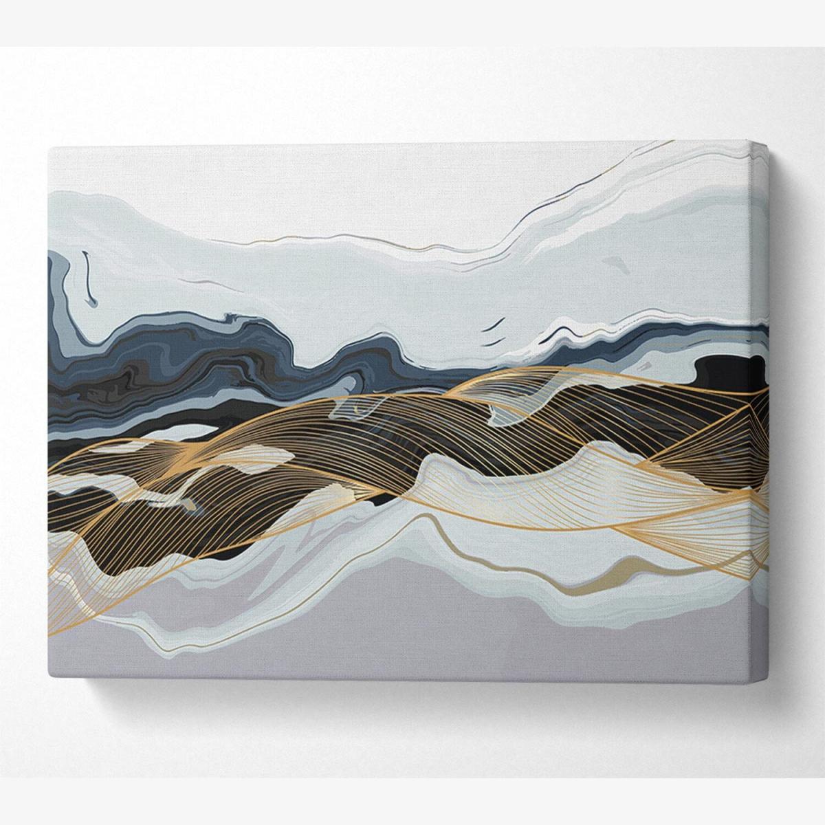 Abstract Layers Of Rock - Yellow / Double XL 40 x 56 Inches – image 1