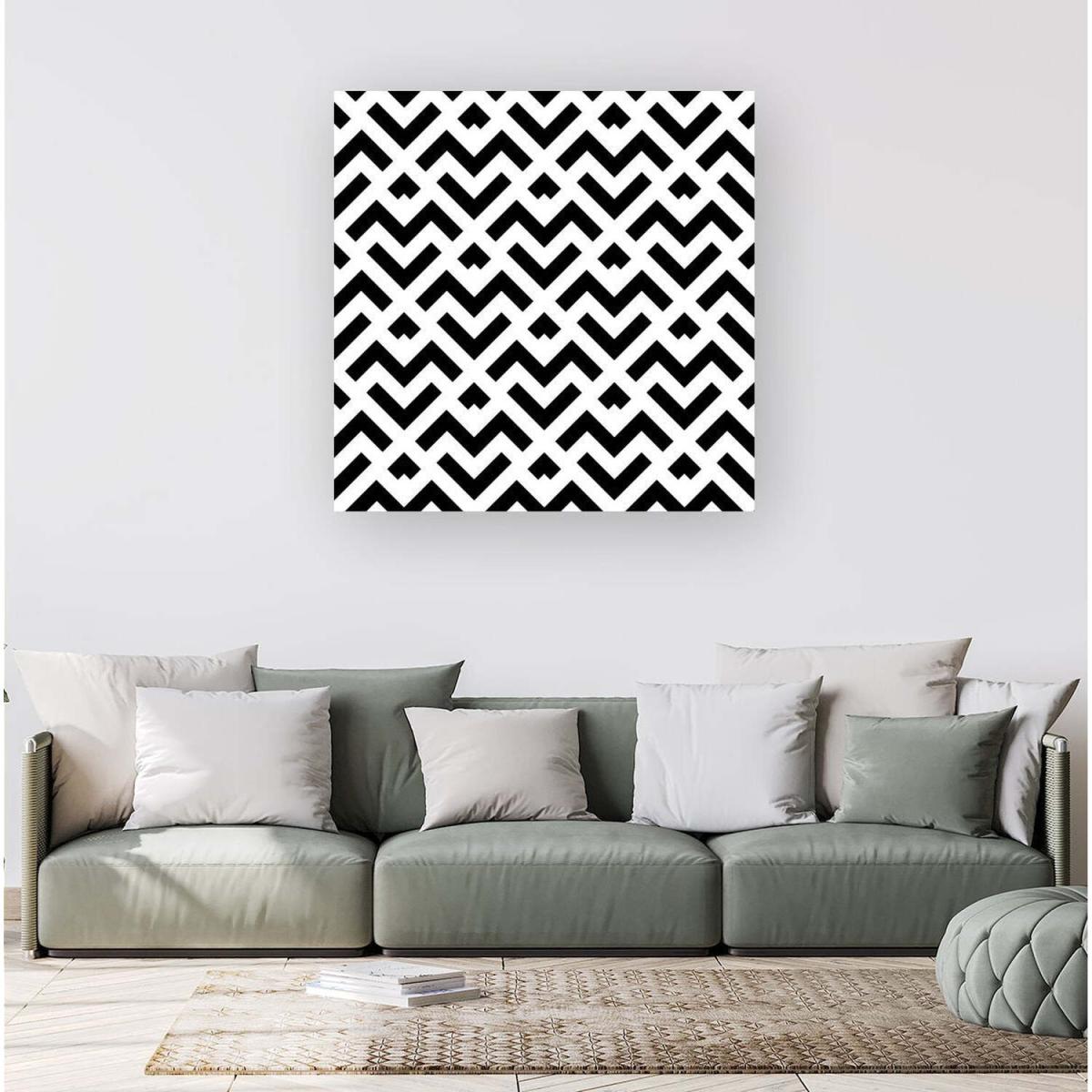Black And White Abstract Pattern Canvas Print - Grey / Small – image 3