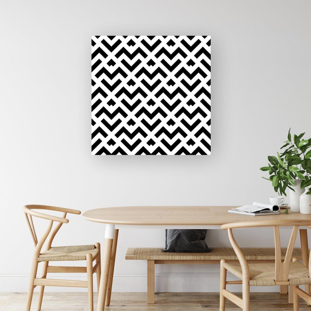 Black And White Abstract Pattern Canvas Print - Grey / Small – image 4