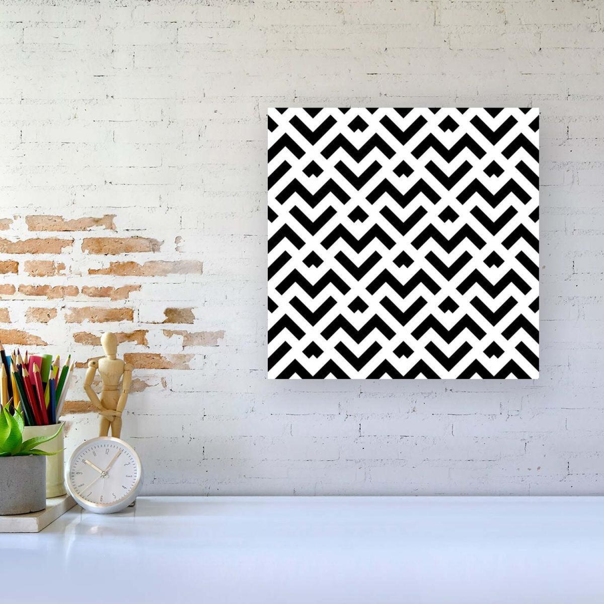 Black And White Abstract Pattern Canvas Print - Grey / Small – image 1