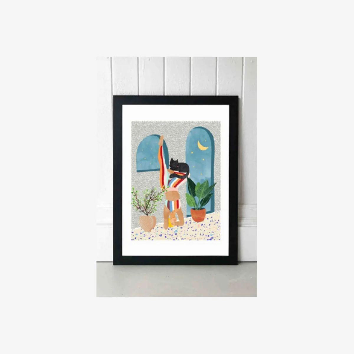 83 Oranges Headstand Wall Art Print - Black UK 3 at Urban Outfitters