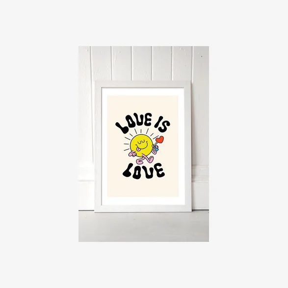 Love Is Love Wall Art Print - White UK 3 at Urban Outfitters