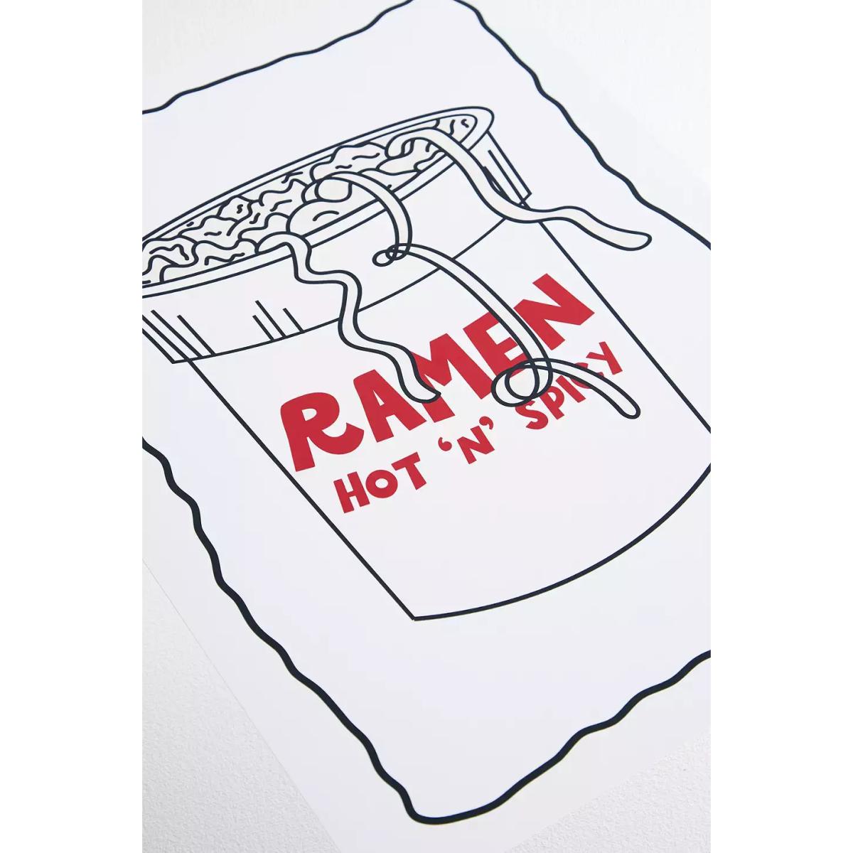 Pink Giraffe Hot'N'Spicy Ramen 30x40 Wall Art Print - White at Urban Outfitters – image 3