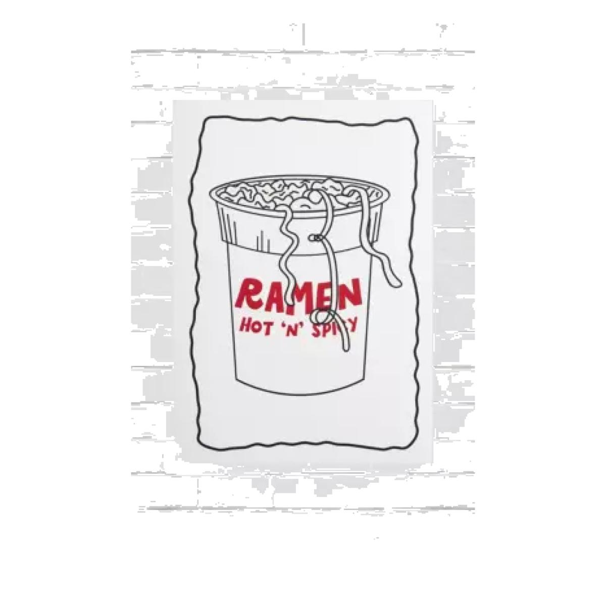 Pink Giraffe Hot'N'Spicy Ramen 30x40 Wall Art Print - White at Urban Outfitters – image 1