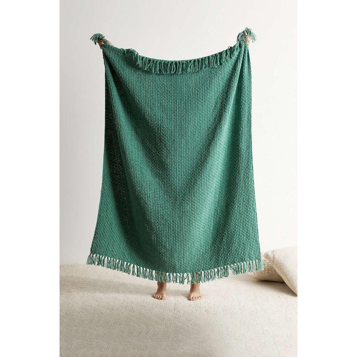 Urban Outfitters Green Chenille Knit Blanket - Green 167cm x 132cm – image 2