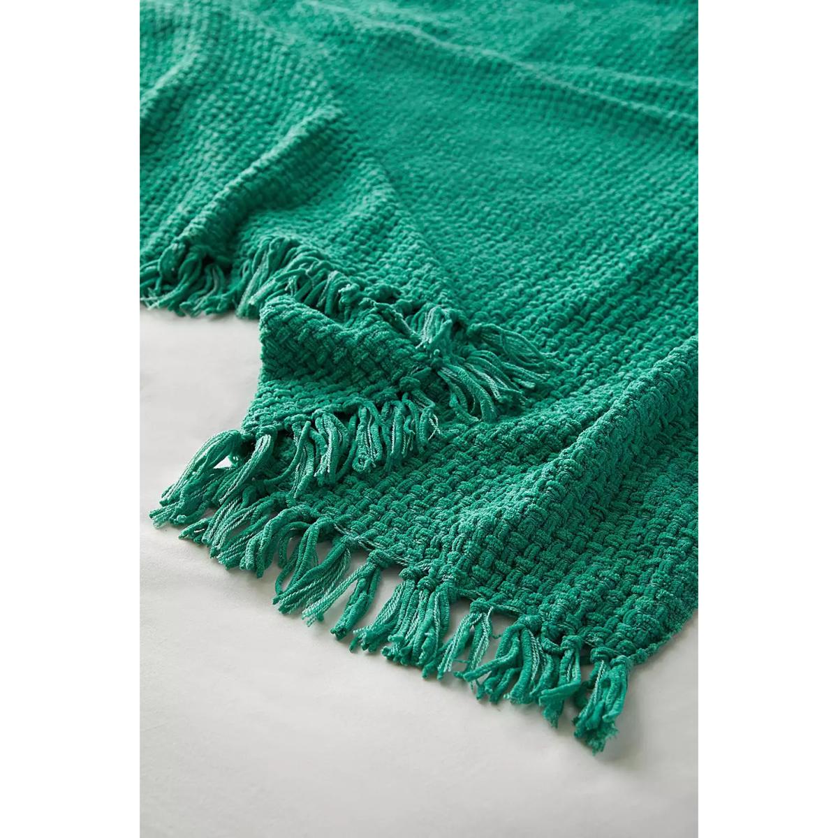 Urban Outfitters Green Chenille Knit Blanket - Green 167cm x 132cm – image 3