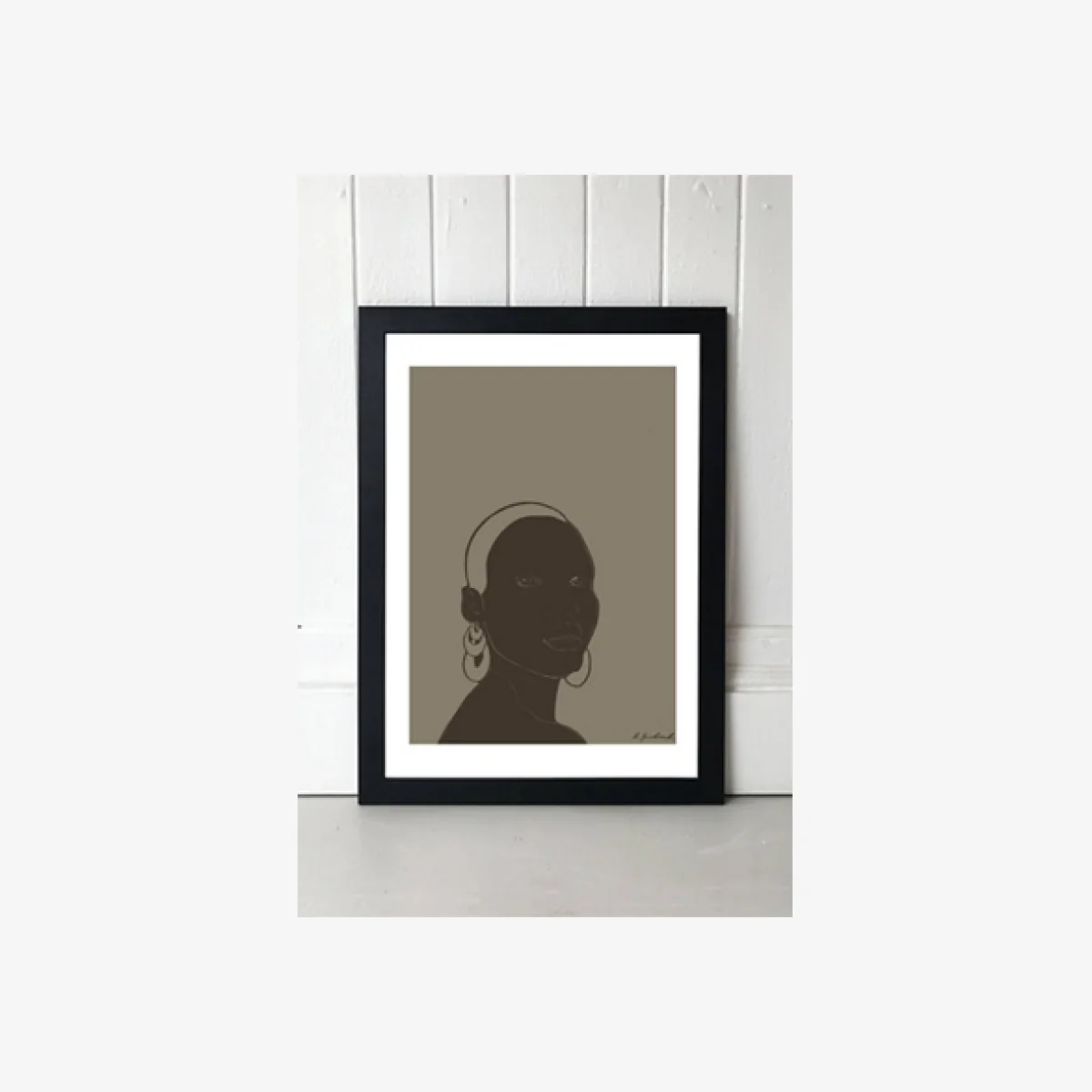 Hali Igwelaezoh Lady Portrait Wall Art Print - Black UK 3 at Urban Outfitters