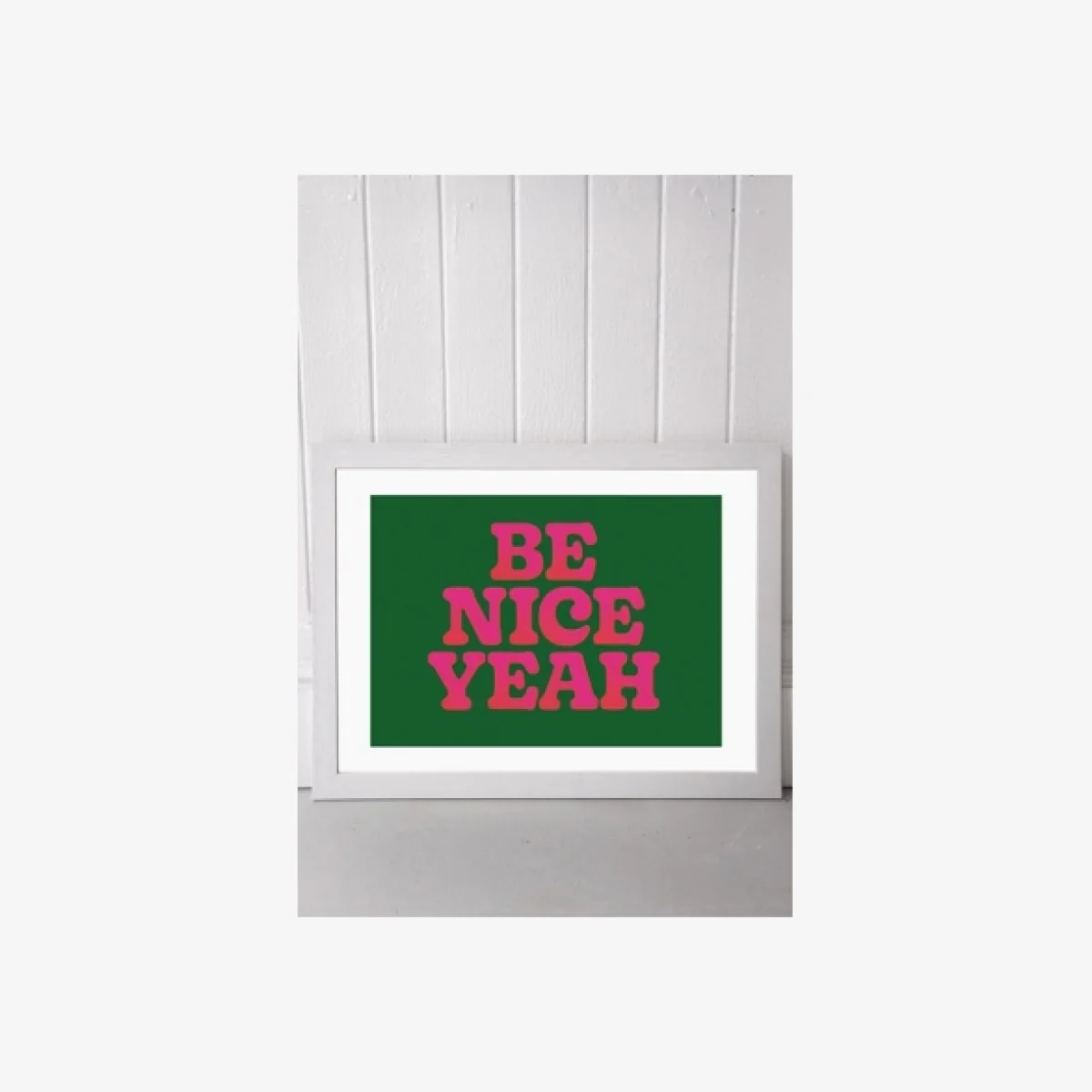 Limbo And Ginger Be Nice Yeah Wall Art Print - White UK 3 at Urban Outfitters