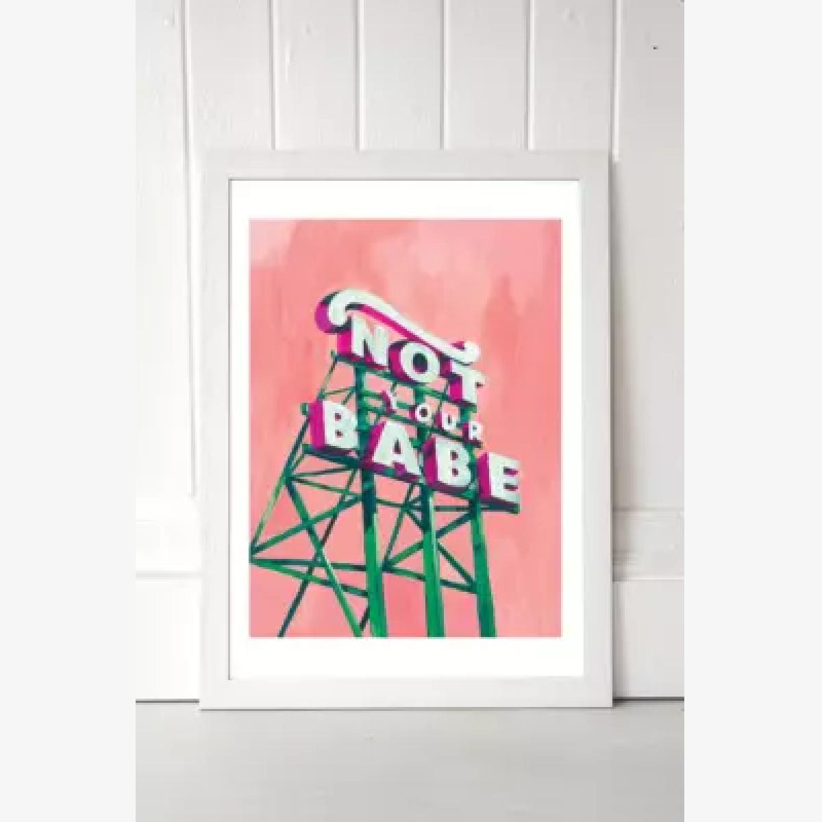 Sophie Ward Not Your Babe Wall Art Print - White UK 3 at Urban Outfitters