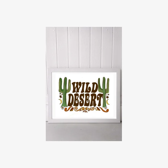 Golden Daze Wild Desert Wall Art Print - White UK 3 at Urban Outfitters