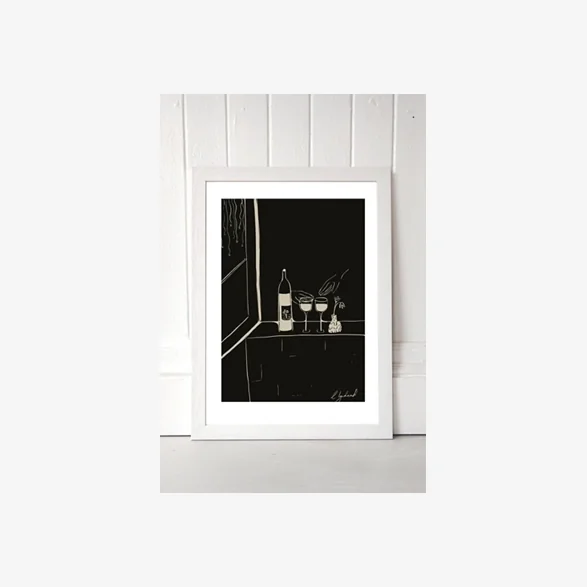 Hali Igwelaezoh Wine & Friends Wall Art Print - White UK 3 at Urban Outfitters
