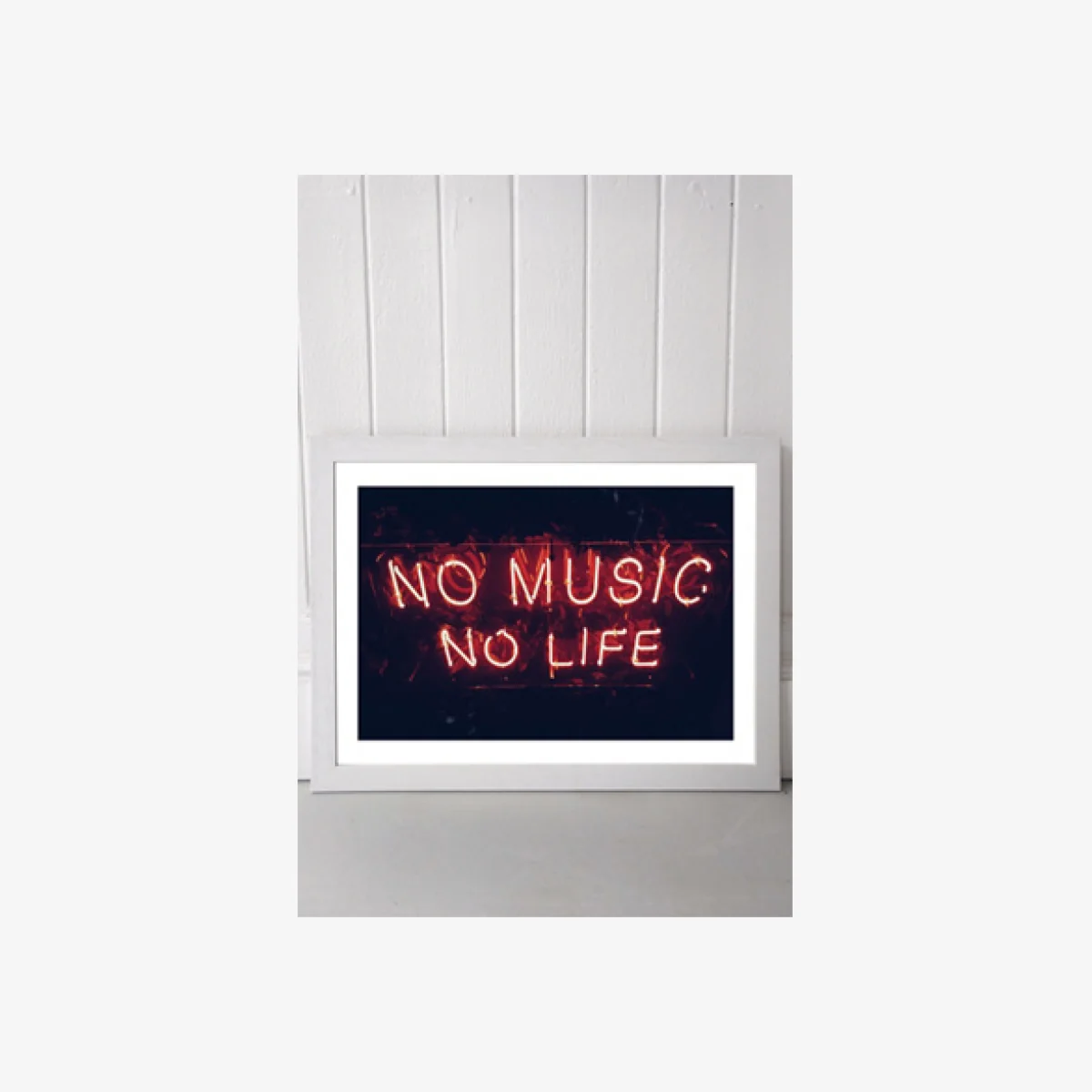 Anonymous No Music No Life Wall Art Print - White UK 3 at Urban Outfitters