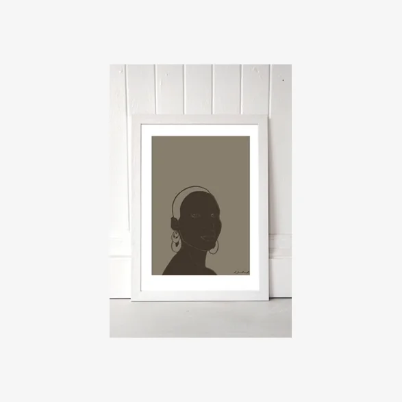 Hali Igwelaezoh Lady Portrait Wall Art Print - White 2 at Urban Outfitters