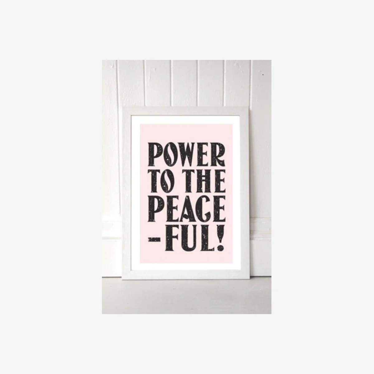 Flower Love Child Power To The Peaceful Wall Art Print - White 2 at Urban Outfitters