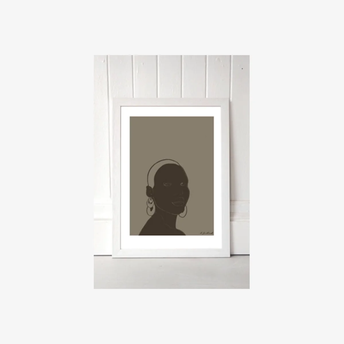 Hali Igwelaezoh Lady Portrait Wall Art Print - White UK 3 at Urban Outfitters
