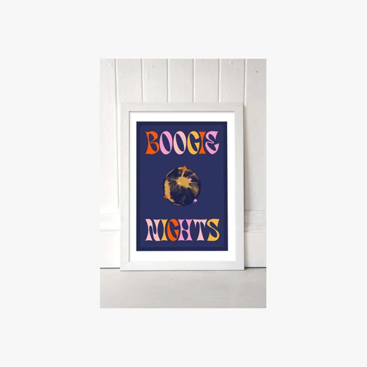 Boogie Nights Wall Art Print - White UK 3 at Urban Outfitters