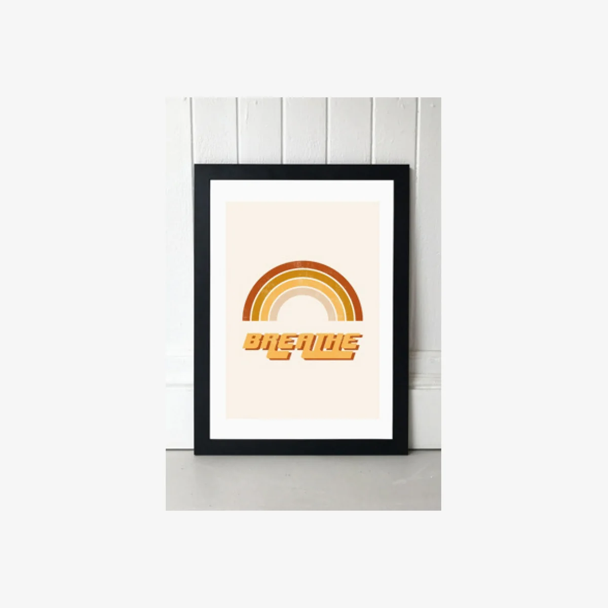 Sundry Society Retro Breathe Quote Wall Art Print - Black UK 3 at Urban Outfitters