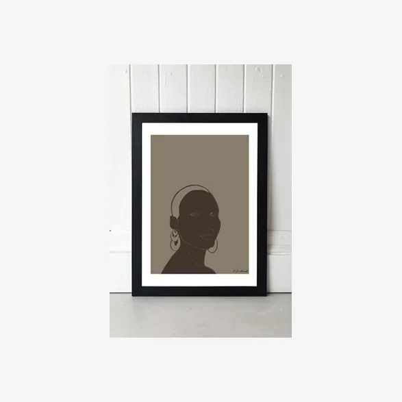 Hali Igwelaezoh Lady Portrait Wall Art Print - Black 1 at Urban Outfitters