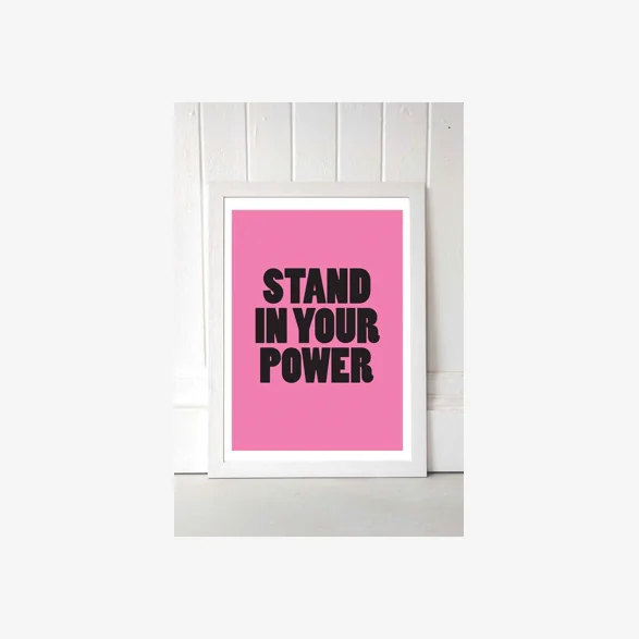 Colour TV Stand In Your Power Wall Art Print - White UK 3 at Urban Outfitters