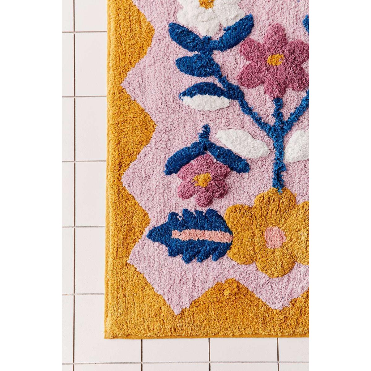 Molly Folk Floral Bath Mat - Yellow ALL at Urban Outfitters – image 3