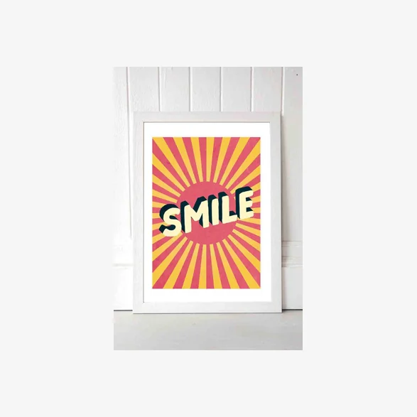 Scribbler Smile Wall Art Print - White 2 at Urban Outfitters