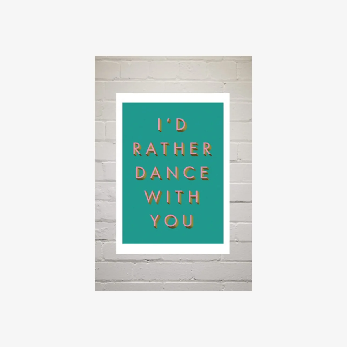 Limbo & Ginger I'd Rather Dance With You Wall Art Print - Green UK 3 at Urban Outfitters