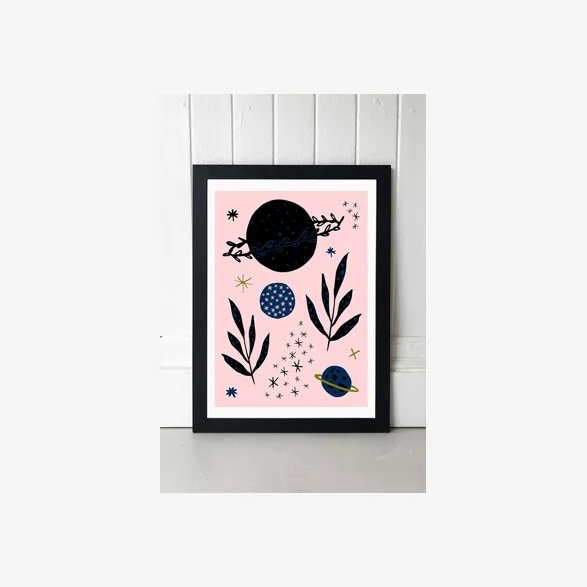 Ani Vidotto Botanical Planets Wall Art Print - Black 1 at Urban Outfitters