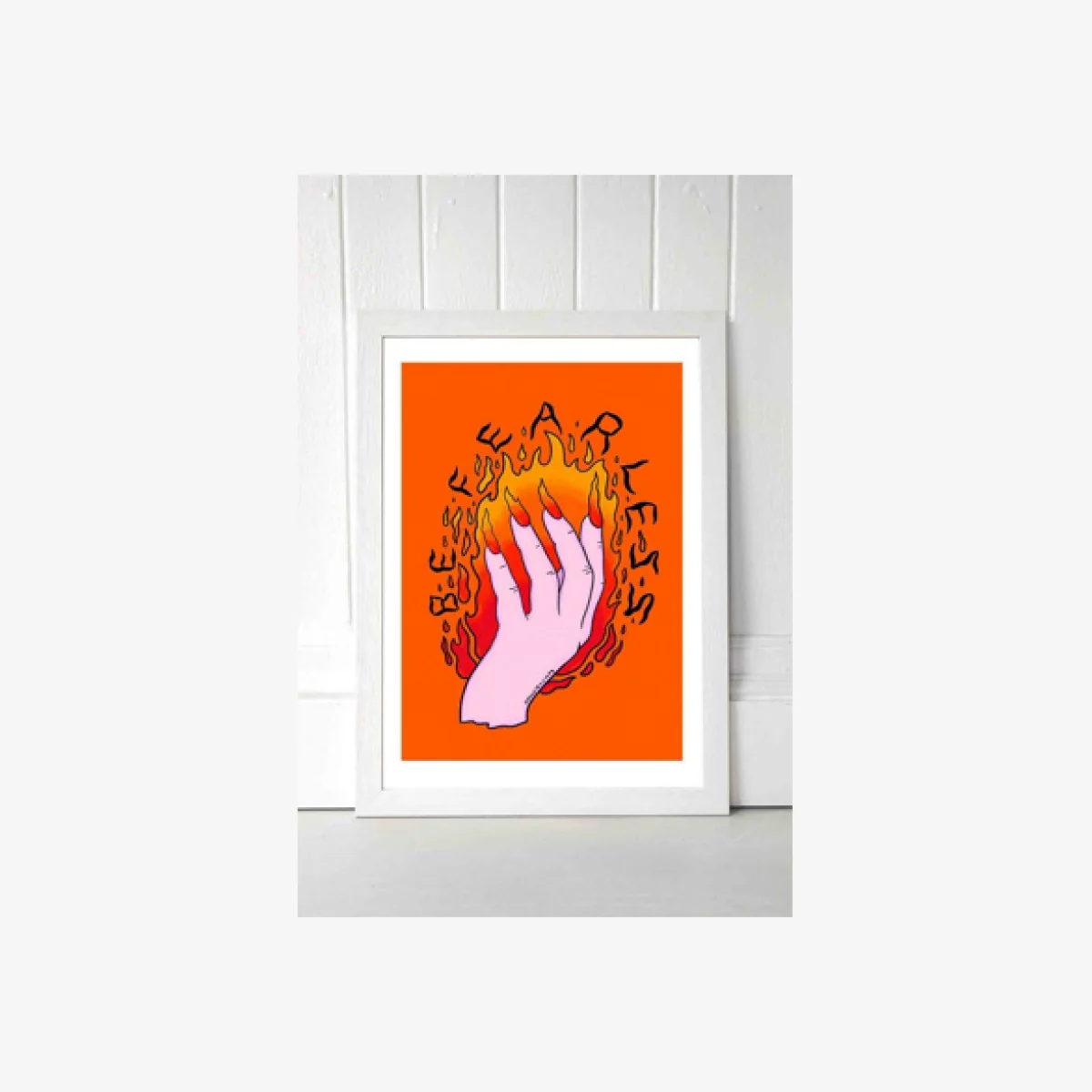 Doodle By Meg Be Fearless Wall Art Print - White UK 3 at Urban Outfitters