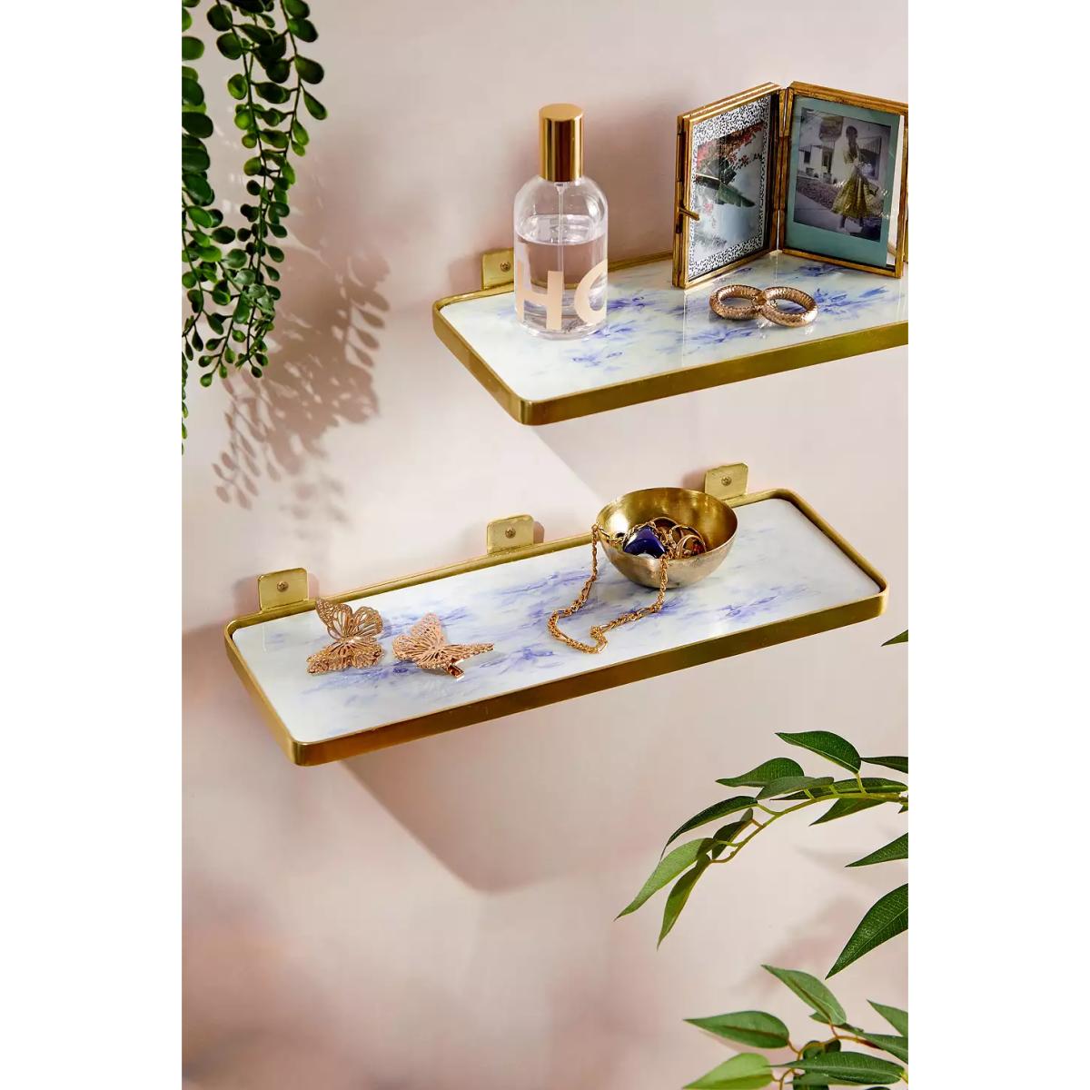 Urban Outfitters Watercolour Cats Large Wall Shelf - Blue 32cm x 11.4cm x 5cm – image 2