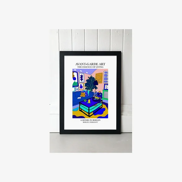 blanchouse Berlin Wall Art Print - Black 2 at Urban Outfitters