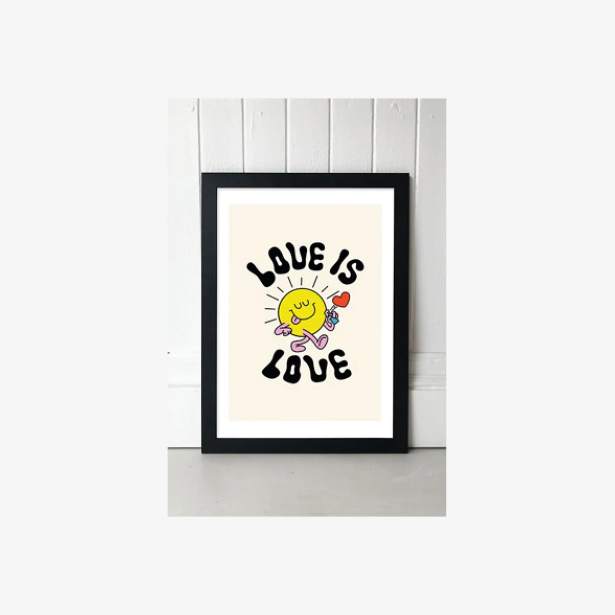 Love Is Love Wall Art Print - Black UK 3 at Urban Outfitters