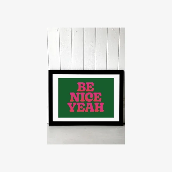 Limbo And Ginger Be Nice Yeah Wall Art Print - Black 1 at Urban Outfitters